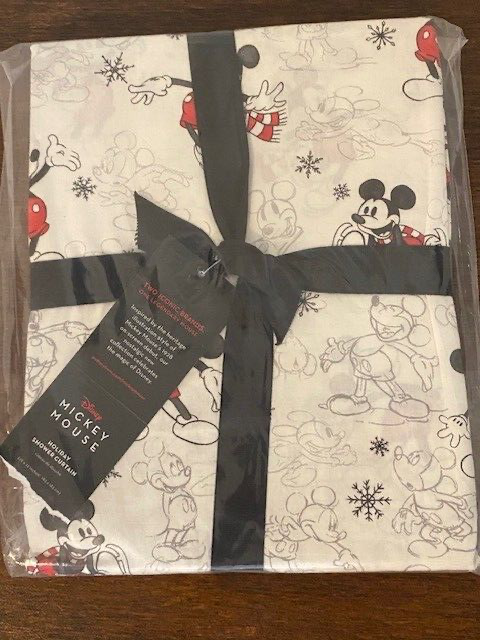 Pottery Barn Mickey Mouse Holiday Shower Curtain