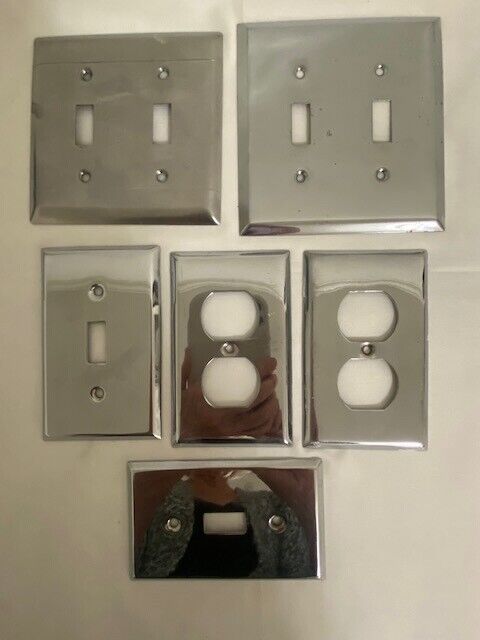 Chrome Electrical switch and outlet Plates