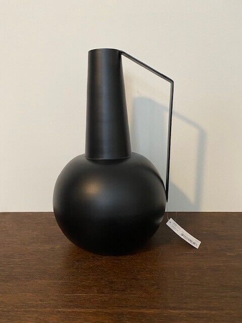 Black Metal Decorative Vase/Vases-13 x 9 in
