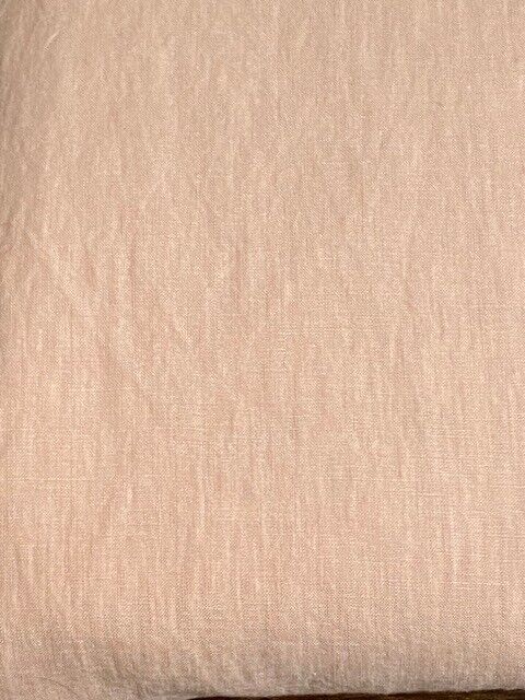 Pottery Barn 100 x 96 in Belgian Flax Linen Light Filtering Curtain-Soft Apricot