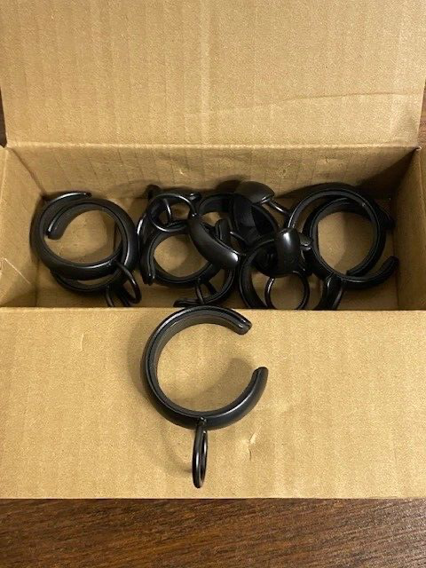 Pottery Barn Small Quiet-Glide C-Loop Curtain Rings, Set of 10, Antique Bronze
