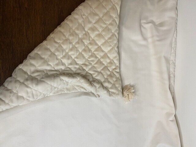 Diamond Quilted Euro Sham 26 x 26 in Ivory Velvet with Tassels