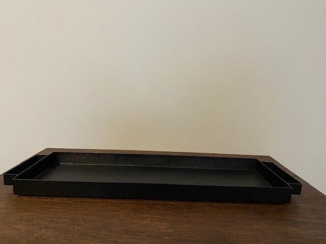 Black Metal Tray with Handles