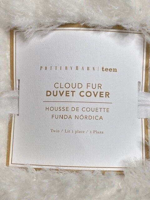 Pottery Barn Teen Cloud Faux Fur Twin Duvet, Ivory