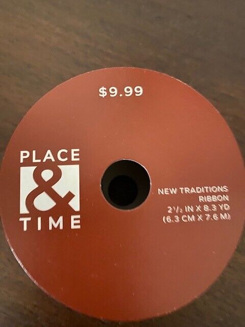 Place and Time Holiday Ribbon-Red & Gold 2 1/2" x 8.3 yards