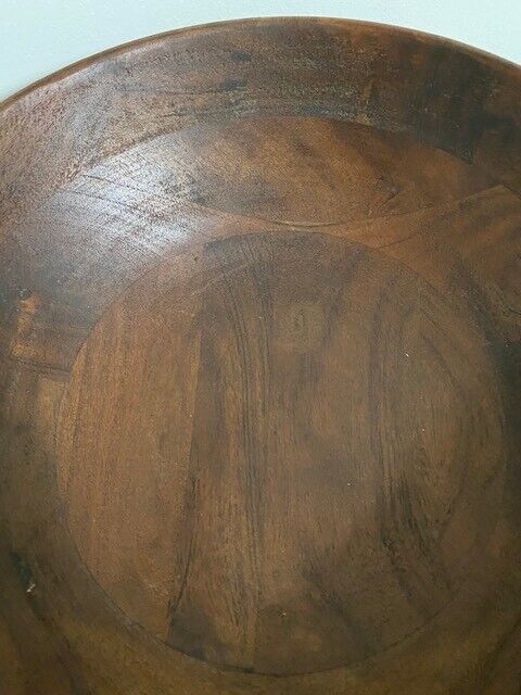 Pottery Barn Chateau Handcrafted Acacia Wood 14 in Salad Bowl