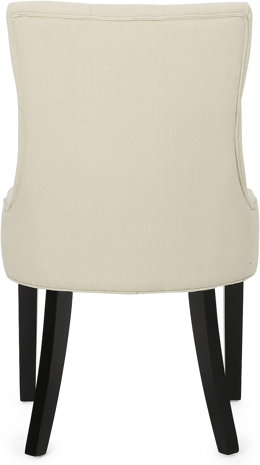 Hayden Tufted Fabric Dining / Accent Chairs, 2-Pcs Set, Beige